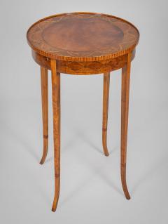 English Edwardian Period Small Round Inlaid Side or Occasional Table - 3714322