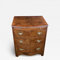 English Edwardian walnut 3 drawer bowfront bachelors chest - 2625231