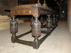 English Elizabethan Oak Long Eight Melon Refectory Table - 1296604