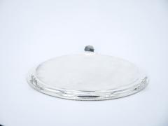 English Elkingtons Silver Plated Round Shape Interior Decorated Serving Tray - 3168823