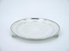 English Elkingtons Silver Plated Round Shape Interior Decorated Serving Tray - 3168825