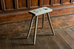 English Elm Primitive Country Stool - 1964444