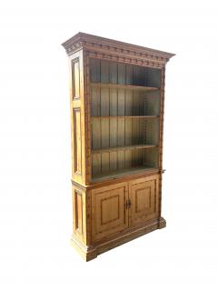 English Faux Bamboo Pine Bookcase Cabinet - 4158268