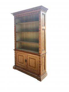 English Faux Bamboo Pine Bookcase Cabinet - 4158269