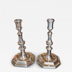 English George II sterling silver candlesticks - 4194756