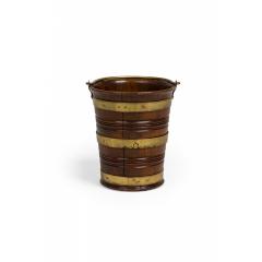 English George III Brass Bound Wooden Peat Bucket - 4682991