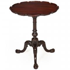 English George III Carved Mahogany Pie Crust Tilt Top Table ca 1780 - 4502998