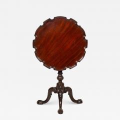 English George III Carved Mahogany Pie Crust Tilt Top Table ca 1780 - 4504340