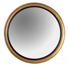 English George III Giltwood and Ebonized Frame Convex Mirror circa 1800 - 4528849