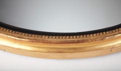 English George III Giltwood and Ebonized Frame Convex Mirror circa 1800 - 4528855