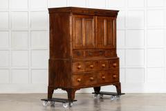 English George III Inlaid Oak Livery Cupboard - 4503260
