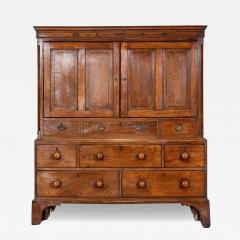English George III Inlaid Oak Livery Cupboard - 4503941