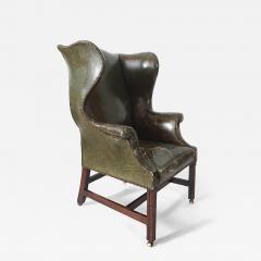 English George III Leather Wingback Armchair circa 1780 - 4796831