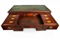 English George III Mahogany Leather Pedestal Rent Writing Desk ca 1800 - 4501704