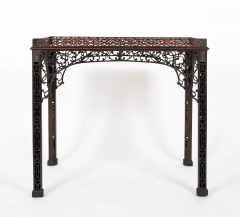 English George III Mahogany Silver Table with Pierced Fretwork - 2679505