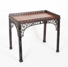 English George III Mahogany Silver Table with Pierced Fretwork - 2679515