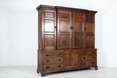 English George III Oak Breakfront Housekeepers Cupboard - 2226159