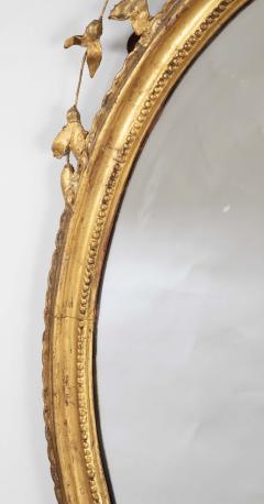 English George III Oval Hepplewhite Gilded Mirror with Rams Head Surmount - 4290144