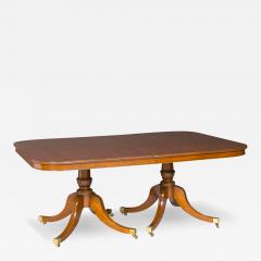 English George III Style Mahogany Double Pedestal Extending Dining Table - 3536414