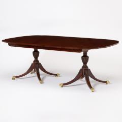 English George III Style Mahogany Double Pedestal Extending Dining Table - 4705875