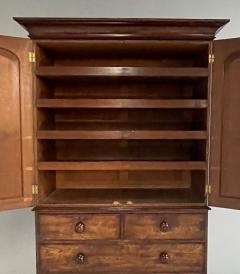 English George lll Linen Press Cabinet Burl Mahogany 1815 - 3892102
