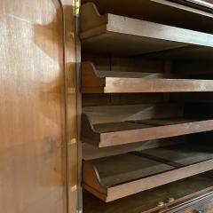 English George lll Linen Press Cabinet Burl Mahogany 1815 - 3892107