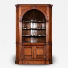 English Georgian Barrel Back Pine Corner Cabinet - 3980642