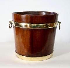 English Georgian Brass Bound Mahogany Coal or Kindling Bucket circa 1760 - 4422916
