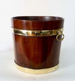 English Georgian Brass Bound Mahogany Coal or Kindling Bucket circa 1760 - 4422917