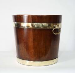 English Georgian Brass Bound Mahogany Coal or Kindling Bucket circa 1760 - 4422923