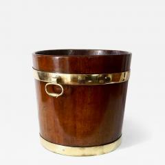 English Georgian Brass Bound Mahogany Coal or Kindling Bucket circa 1760 - 4426246
