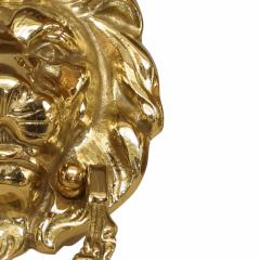 English Georgian Brass Lion Door Knockers - 4670655