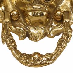 English Georgian Brass Lion Door Knockers - 4670656