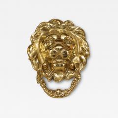 English Georgian Brass Lion Door Knockers - 4710620