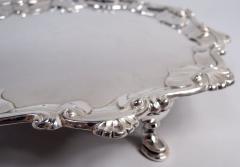 English Georgian Classical Sterling Silver Shell Scroll Salver 1772 - 4542752
