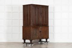 English Georgian Country Scrumble Grained Pine Housekeepers Cupboard - 4320556