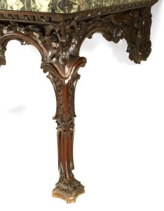 English Georgian Mahogany and Marble Top Console Table - 1428836