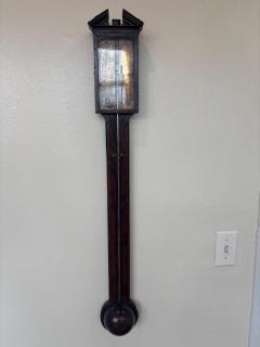 English Georgian Narrow Mahogany Case Wall Barometer - 4660354