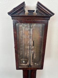 English Georgian Narrow Mahogany Case Wall Barometer - 4660355