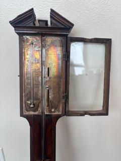 English Georgian Narrow Mahogany Case Wall Barometer - 4660356