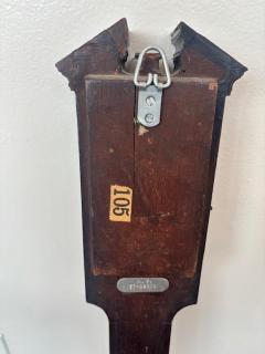 English Georgian Narrow Mahogany Case Wall Barometer - 4660367