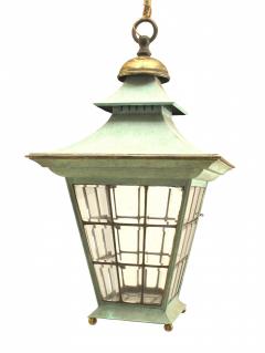 English Georgian Patinated Copper Outdoor Lantern - 4169451