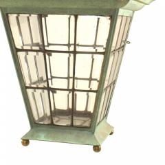 English Georgian Patinated Copper Outdoor Lantern - 4169453
