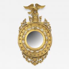 English Georgian Style Gilt Convex Wall Mirror - 746740