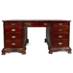 English Georgian Style Mahogany Kneehole Desk - 4693643
