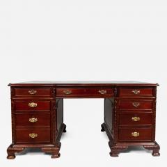 English Georgian Style Mahogany Kneehole Desk - 4693703