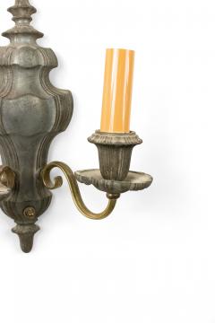 English Georgian Style Pewter and Brass Vasiform Wall Sconces - 1398900