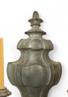 English Georgian Style Pewter and Brass Vasiform Wall Sconces - 1398903