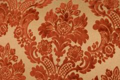 English Georgian Style Red and Gold Damask Loveseat - 4657026