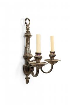 English Georgian Style Silver Plate Wall Sconce - 4659146